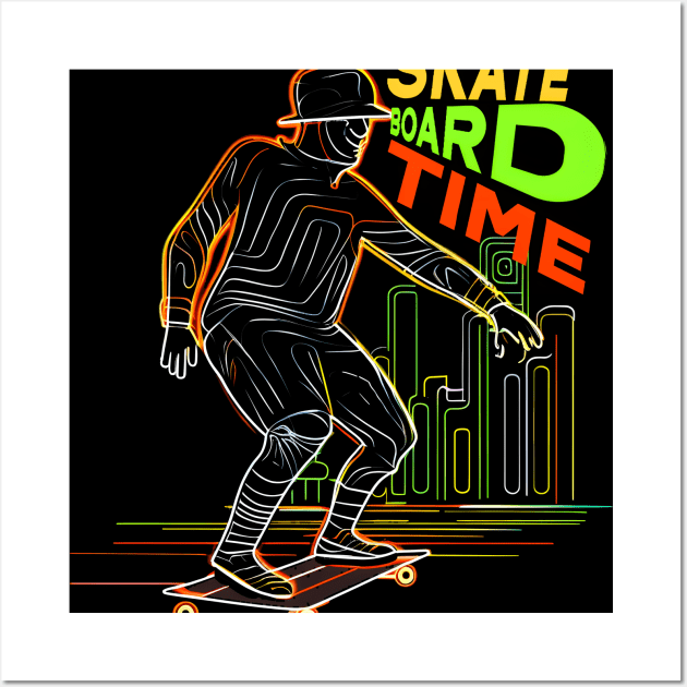 Skateboard Art Design quotes skate board time Wall Art by A Floral Letter Capital letter A | Monogram, Sticker